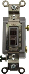 Hubbell Wiring Device-Kellems - 1 Pole, 120 to 277 VAC, 15 Amp, Industrial Grade Toggle, Wall and Dimmer Light Switch - 1-5/16 Inch Wide x 4-1/16 Inch High - Exact Tool & Supply
