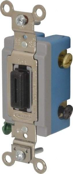 Hubbell Wiring Device-Kellems - 3 Pole, 120 to 277 VAC, 15 Amp, Industrial Grade, Key Lock, Wall and Dimmer Light Switch - 1-5/16 Inch Wide x 4-1/16 Inch High - Exact Tool & Supply