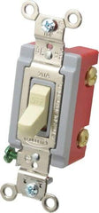 Hubbell Wiring Device-Kellems - 1 Pole, 120 to 277 VAC, 20 Amp, Industrial Grade, Toggle, Wall and Dimmer Light Switch - 1-5/16 Inch Wide x 4-1/16 Inch High - Exact Tool & Supply