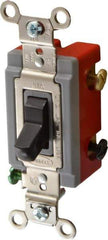 Hubbell Wiring Device-Kellems - 3 Pole, 120 to 277 VAC, 20 Amp, Industrial Grade, Toggle, Wall and Dimmer Light Switch - 1-5/16 Inch Wide x 4-1/16 Inch High - Exact Tool & Supply