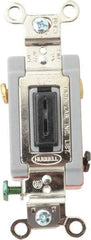 Hubbell Wiring Device-Kellems - 3 Pole, 120 to 277 VAC, 20 Amp, Industrial Grade, Key Lock, Wall and Dimmer Light Switch - 1-5/16 Inch Wide x 4-1/16 Inch High - Exact Tool & Supply
