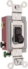 Hubbell Wiring Device-Kellems - 4 Pole, 120 to 277 VAC, 20 Amp, Industrial Grade, Toggle, Wall and Dimmer Light Switch - 1-5/16 Inch Wide x 4-1/16 Inch High - Exact Tool & Supply