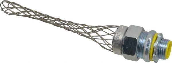 Hubbell Wiring Device-Kellems - 0.32 to 0.43" Cable Capacity, Liquidtight, Straight Strain Relief Cord Grip - 1/2 NPT Thread, 3-1/2" Long, Steel - Exact Tool & Supply