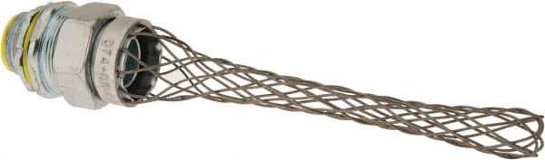 Hubbell Wiring Device-Kellems - 0.54 to 0.74" Cable Capacity, Liquidtight, Straight Strain Relief Cord Grip - 3/4 NPT Thread, 4" Long, Steel - Exact Tool & Supply