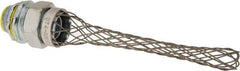 Hubbell Wiring Device-Kellems - 0.54 to 0.74" Cable Capacity, Liquidtight, Straight Strain Relief Cord Grip - 3/4 NPT Thread, 4" Long, Steel - Exact Tool & Supply