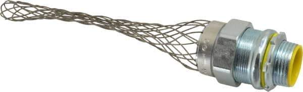 Hubbell Wiring Device-Kellems - 1.85 to 2.46mm Capacity, Liquidtight, Straight Strain Relief Cord Grip - 1 NPT Thread, 5" Long, Steel - Exact Tool & Supply