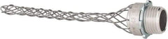 Hubbell Wiring Device-Kellems - 8.1 to 10.9mm Capacity, Dust-tight, Straight Strain Relief Cord Grip - 1/2 NPT Thread, 3-3/4" Long, Aluminum - Exact Tool & Supply