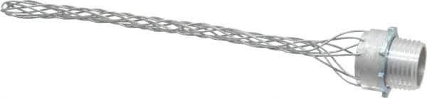 Hubbell Wiring Device-Kellems - 10.9 to 13.7mm Capacity, Dust-tight, Straight Strain Relief Cord Grip - 1/2 NPT Thread, 4-3/4" Long, Aluminum - Exact Tool & Supply