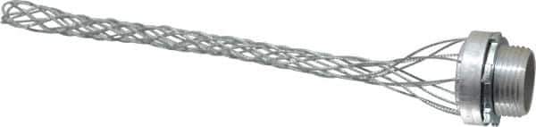 Hubbell Wiring Device-Kellems - 13.7 to 18.5mm Capacity, Dust-tight, Straight Strain Relief Cord Grip - 3/4 NPT Thread, 6-1/2" Long, Aluminum - Exact Tool & Supply