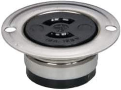 Hubbell Wiring Device-Kellems - 125 VAC, 15 Amp, ML-1R NEMA, Ungrounded Receptacle - 2 Poles, 2 Wire, Female End, Black, Steel - Exact Tool & Supply