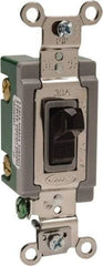 Hubbell Wiring Device-Kellems - 2 Pole, 120 to 277 VAC, 30 Amp, Industrial Grade, Toggle, Wall and Dimmer Light Switch - 1-5/16 Inch Wide x 4-1/16 Inch High - Exact Tool & Supply