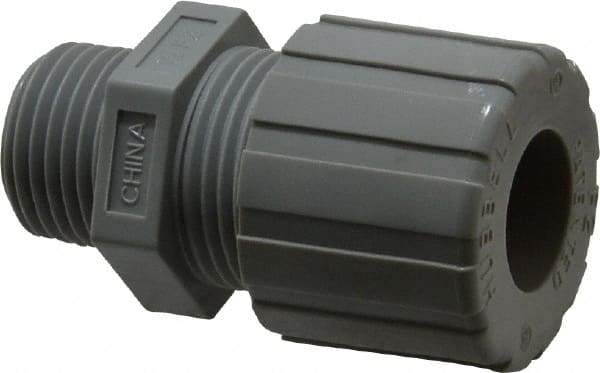 Hubbell Wiring Device-Kellems - 4.7 to 6.3mm Capacity, Liquidtight, Straight Strain Relief Cord Grip - 1/2 NPT Thread, Nylon - Exact Tool & Supply