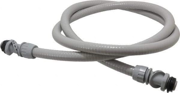 Hubbell Wiring Device-Kellems - 1/2" Trade Size, 6' Long, Flexible Liquidtight Conduit - PVC, 21.8mm ID, Gray - Exact Tool & Supply