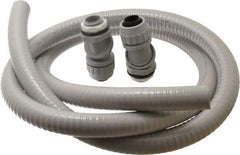 Hubbell Wiring Device-Kellems - 3/4" Trade Size, 6' Long, Flexible Liquidtight Conduit - PVC, 27.8mm ID, Gray - Exact Tool & Supply