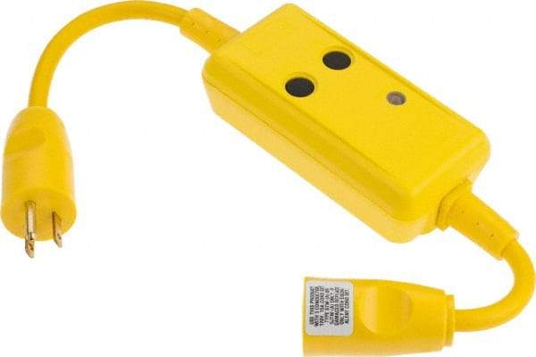 Hubbell Wiring Device-Kellems - 1 Outlet, 125 Volt, 15 Amp Rating, 4 to 6mA Max Surge, Floor, Industrial GFCI - 1-1/2 Ft. Long Cord, 5-15R NEMA Configuration, Plastic Housing - Exact Tool & Supply