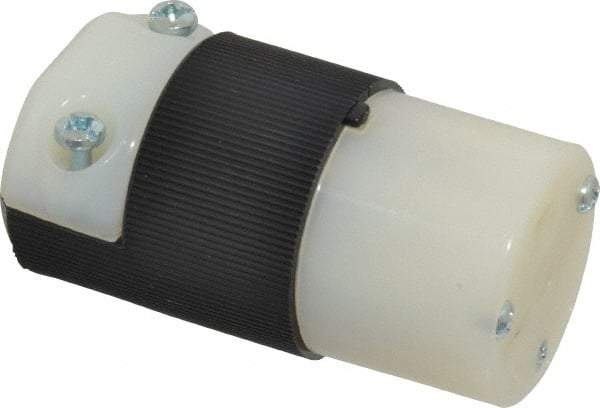 Hubbell Wiring Device-Kellems - 250 VAC, 15 Amp, 6-15R NEMA, Straight, Self Grounding, Commercial, Industrial Grade Connector - 2 Pole, 3 Wire, 1 Phase, 2 hp, Nylon, Black, White - Exact Tool & Supply