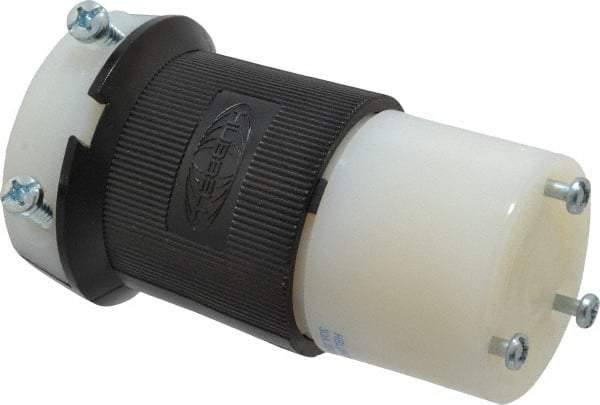 Hubbell Wiring Device-Kellems - 250 VAC, 30 Amp, L6-30R Configuration, Industrial Grade, Self Grounding Connector - 1 Phase, 2 Poles, IP20, 0.36 to 0.93 Inch Cord Diameter - Exact Tool & Supply