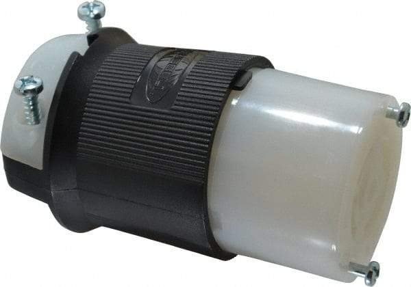 Hubbell Wiring Device-Kellems - 125/250 VAC, 30 Amp, L14-30R Configuration, Industrial Grade, Self Grounding Connector - 1 Phase, 3 Poles, IP20, 0.35 to 1.15 Inch Cord Diameter - Exact Tool & Supply