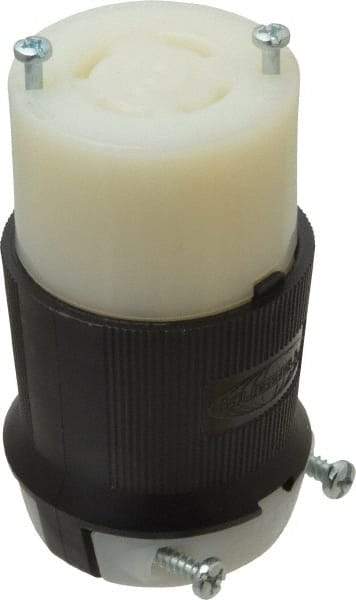 Hubbell Wiring Device-Kellems - 480 VAC, 30 Amp, L16-30R Configuration, Industrial Grade, Self Grounding Connector - 3 Phase, 3 Poles, IP20, 0.35 to 1.15 Inch Cord Diameter - Exact Tool & Supply