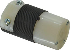 Hubbell Wiring Device-Kellems - 250 VAC, 15 Amp, L6-15R Configuration, Industrial Grade, Self Grounding Connector - 1 Phase, 2 Poles, IP20, 0.23 to 0.72 Inch Cord Diameter - Exact Tool & Supply