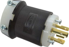 Hubbell Wiring Device-Kellems - 250 VAC, 20 Amp, L6-20P Configuration, Industrial Grade, Self Grounding Plug - 1 Phase, 2 Poles, IP20, 0.36 to 0.93 Inch Cord Diameter - Exact Tool & Supply