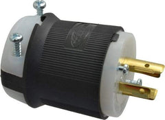 Hubbell Wiring Device-Kellems - 250 VAC, 20 Amp, L15-20P Configuration, Industrial Grade, Self Grounding Plug - 3 Phase, 3 Poles, IP20, 0.35 to 1.15 Inch Cord Diameter - Exact Tool & Supply