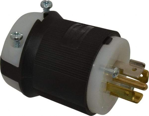 Hubbell Wiring Device-Kellems - 277/480 VAC, 20 Amp, L22-20P Configuration, Industrial Grade, Self Grounding Plug - 3 Phase, 4 Poles, IP20, 0.35 to 1.15 Inch Cord Diameter - Exact Tool & Supply