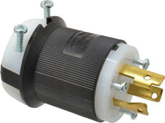 Hubbell Wiring Device-Kellems - 250 VAC, 30 Amp, L6-30P Configuration, Industrial Grade, Self Grounding Plug - 1 Phase, 2 Poles, IP20, 0.36 to 0.93 Inch Cord Diameter - Exact Tool & Supply