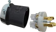 Hubbell Wiring Device-Kellems - 250 VAC, 30 Amp, NonNEMA Configuration, Industrial Grade, Self Grounding Plug - 3 Phase, 3 Poles, IP20, 0.35 to 1.15 Inch Cord Diameter - Exact Tool & Supply