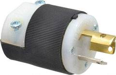 Hubbell Wiring Device-Kellems - 125 VAC, 15 Amp, L5-15P Configuration, Industrial Grade, Self Grounding Plug - 1 Phase, 2 Poles, IP20, 0.23 to 0.72 Inch Cord Diameter - Exact Tool & Supply