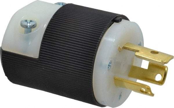 Hubbell Wiring Device-Kellems - 250 VAC, 15 Amp, L6-15P Configuration, Industrial Grade, Self Grounding Plug - 1 Phase, 2 Poles, IP20, 0.23 to 0.72 Inch Cord Diameter - Exact Tool & Supply