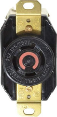 Hubbell Wiring Device-Kellems - 125/250 VAC, 20 Amp, L14-20R NEMA, Self Grounding Receptacle - 3 Poles, 4 Wire, Female End, Black - Exact Tool & Supply