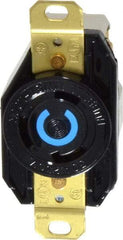 Hubbell Wiring Device-Kellems - 250 VAC, 30 Amp, L6-30R NEMA, Self Grounding Receptacle - 2 Poles, 3 Wire, Female End, Black - Exact Tool & Supply