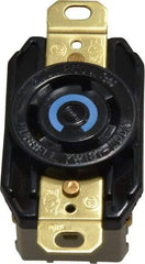 Hubbell Wiring Device-Kellems - 250 VAC, 30 Amp, L15-30R NEMA, Self Grounding Receptacle - 3 Poles, 4 Wire, Female End, Black - Exact Tool & Supply