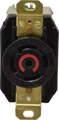 Hubbell Wiring Device-Kellems - 277/480 VAC, 30 Amp, L22-30R NEMA, Self Grounding Receptacle - 4 Poles, 5 Wire, Female End, Black - Exact Tool & Supply