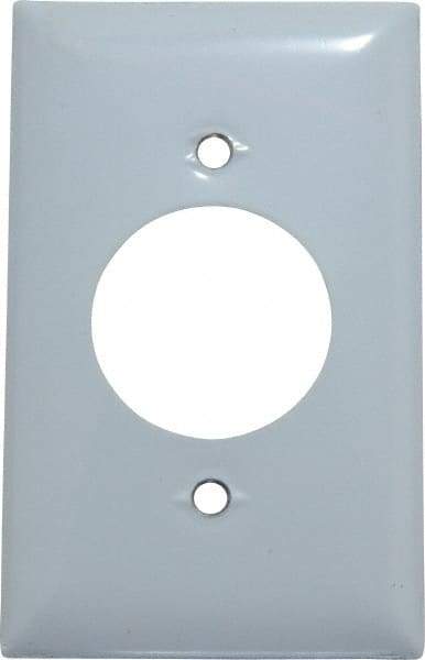 Hubbell Wiring Device-Kellems - 1 Gang, 4-1/2 Inch Long x 2.78 Inch Wide, Standard Outlet Wall Plate - Single Outlet, Metallic, Stainless Steel - Exact Tool & Supply