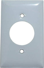 Hubbell Wiring Device-Kellems - 1 Gang, 4-1/2 Inch Long x 2.78 Inch Wide, Standard Outlet Wall Plate - Single Outlet, Metallic, Stainless Steel - Exact Tool & Supply