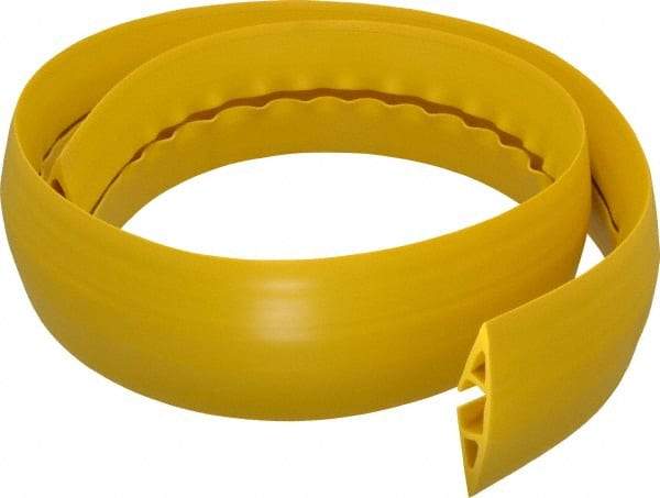 Hubbell Wiring Device-Kellems - 1 Channel, 5 Ft Long, 1/2" Max Compatible Cable Diam, Yellow PVC On Floor Cable Cover - 3" Overall Width x 3/4" Overall Height, 3/4" Channel Width x 1/2" Channel Height - Exact Tool & Supply