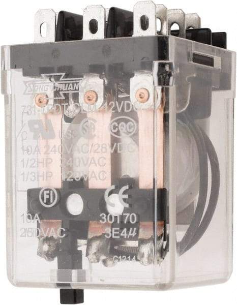ACI - 11 Pins, Square Electromechanical Blade General Purpose Relay - 10 Amp at 240 VAC, 3PDT, 12 VDC - Exact Tool & Supply