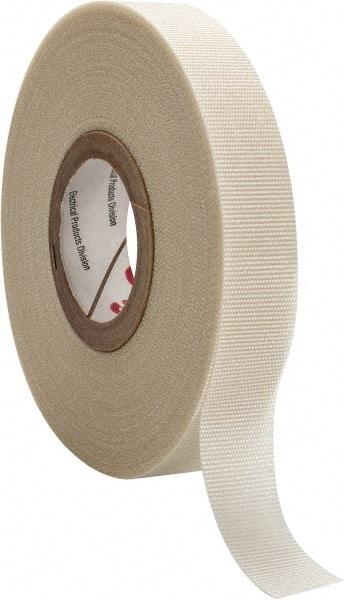 3M - 1/2" x 66', White Glass Cloth Electrical Tape - Series 69, 7 mil Thick, 180 Lb./Inch Tensile Strength - Exact Tool & Supply