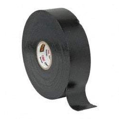 3M - 1" x 30', Black Rubber Electrical Tape - Series 130C, 30 mil Thick, 750 V/mil Dielectric Strength, 7.5 Lb./Inch Tensile Strength - Exact Tool & Supply