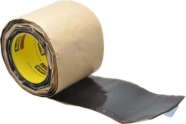 3M - 4" x 10', Black Vinyl Electrical Tape - Series 2210, 90 mil Thick, 300 V/mil Dielectric Strength, 20 Lb./Inch Tensile Strength - Exact Tool & Supply