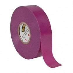 3M - 3/4" x 66', Purple Vinyl Electrical Tape - Series 35, 7 mil Thick, 1,250 V/mil Dielectric Strength, 17 Lb./Inch Tensile Strength - Exact Tool & Supply
