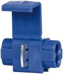 3M - 14 AWG, Blue, IDC, Inline, Pigtail & Tap Quick Splice Connector - 2 Wires - Exact Tool & Supply