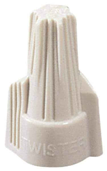 Ideal - 3, 22 to 3, 10 AWG, 600 Volt, Flame Retardant, Wing Twist on Wire Connector - Tan, 221°F - Exact Tool & Supply