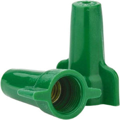Ideal - 2, 14 to 4, 12 AWG, 600 Volt, Flame Retardant, Wing Twist on Wire Connector - Green, 221°F - Exact Tool & Supply