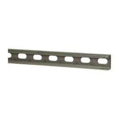 Thomas & Betts - 10' Long x 1-5/8" Wide x 13/16" High, 14 Gauge, Strip Steel, Half Slot Framing Channel & Strut - 0.075" Thick, Gold Galvanized - Exact Tool & Supply