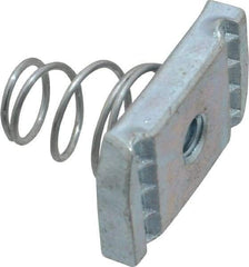 Thomas & Betts - Steel Short Spring Strut Nut - 1/4" Bolt, Used with Thomas & Betts Channel Type B Only - Exact Tool & Supply