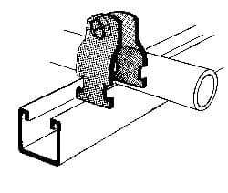 Thomas & Betts - 1-7/8" Pipe, 12 Gauge" Pipe or Tube Clamp - Gold Galvanized, 1,000 Lb Capacity - Exact Tool & Supply