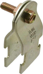 Thomas & Betts - 7/8" Pipe, 16 Gauge" Pipe or Tube Clamp - Gold Galvanized, 650 Lb Capacity - Exact Tool & Supply